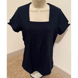 DANSKO WOMENS SCRUB TOP XSMALL BLUE NEW SQUARE CUT CHEST‎